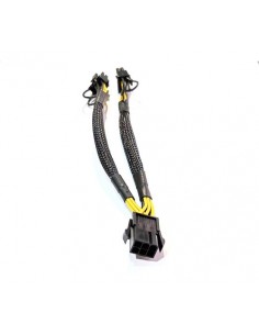 619146-MLA48578948708_122021,Cable Pcie Splitter Mallado 6 Pines A 2 X 8 (6+2) Reforzado