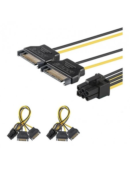 632550-MLA48687353521_122021,Adaptador Cable De Dos Sata Macho A 6 Pines Pcie 
