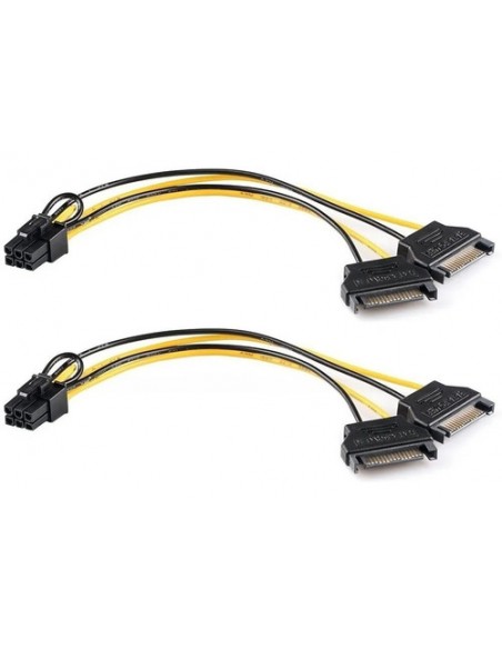 748725-MLA48687333671_122021,Adaptador Cable De Dos Sata Macho A 6 Pines Pcie 