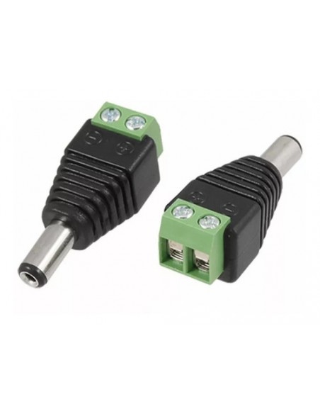 727712-MLA40341132688_012020,Conector Ficha Plug Cctv Macho  Dc Bornera X 3 Unidades 