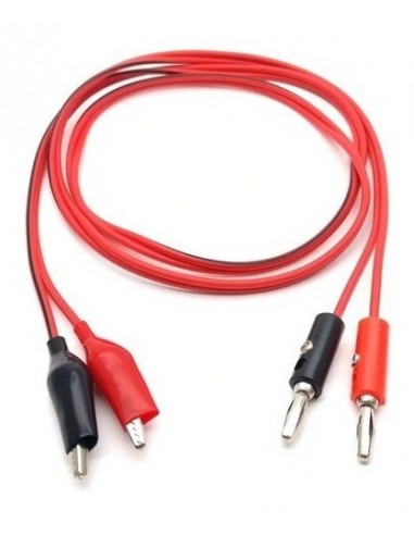 665566-MLA50606011505_072022,Par De Cables Rojo Y Negro 1mt Con Fichas Banana Y Cocodrilo