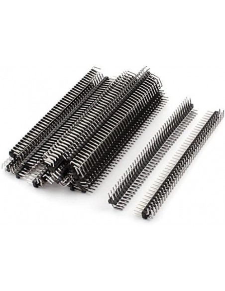 998690-MLA49983971183_052022,Tiras 40 Pines Macho 2.54 90º Negro Pcb X 10 U