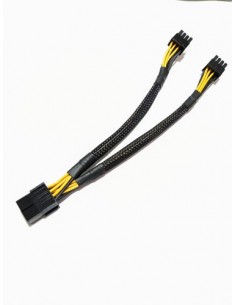 940422-MLA48199046103_112021,Cable Pcie Splitter Mallado 8 Pines A 2 X 8 (6+2) Reforzado 