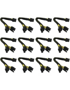 940422-MLA48199046103_112021,Cable Pcie Splitter Mallado 8 Pines A 2 X 8 (6+2) Reforzado  2