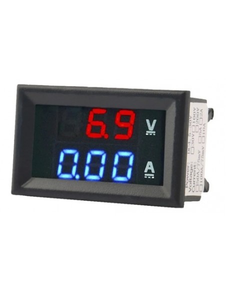 636350-MLA48244479591_112021,Voltimetro Amperimetro 99.9v 10a Display Rojo Azul Dsn-vc288