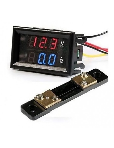 647412-MLA48244425952_112021,Voltimetro Amperimetro 99.9v 10a Display Rojo Azul Dsn-vc288
